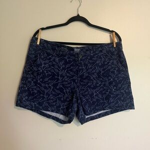 A.n.a blue patterned twill shirts size 14 casual 4th of July summer vacation